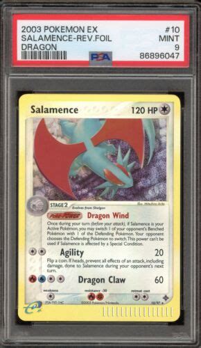 Pokemon Salamence EX Dragon Reverse Holo Rare 10 PSA 9 Mint EBay