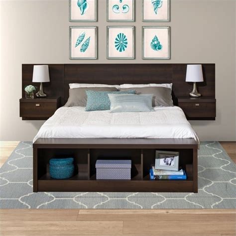 Prepac Series 9 Designer Platform Storage Bed With Floating Headboard