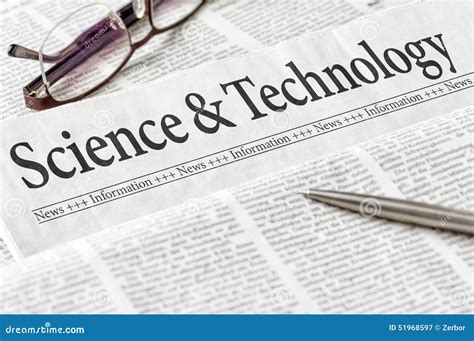 Newspaper With The Headline Science And Technology Stock Image Image