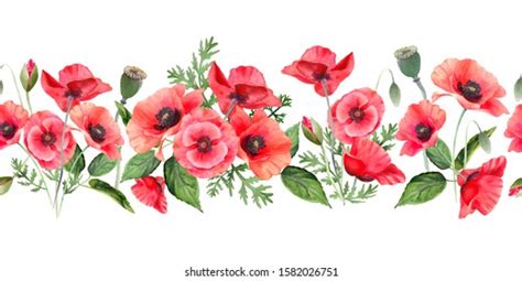 Poppy Border Images, Stock Photos & Vectors | Shutterstock