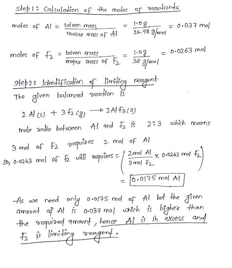 [solved] For The Reaction Shown Find The Limiting Reactant For Each Of The Course Hero