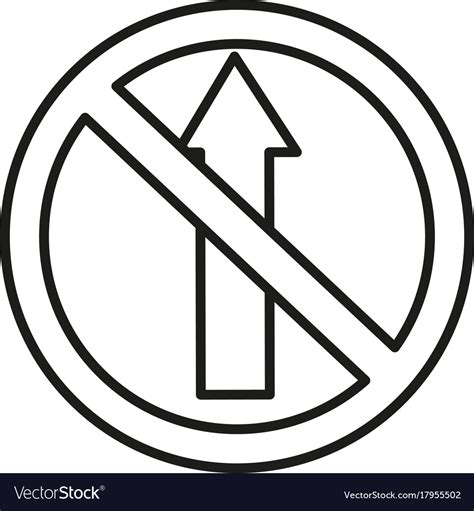 No Entry Road Sign Icon Royalty Free Vector Image