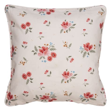 Clayre Eef Cushion Cover X Cm Beige Cotton Roses