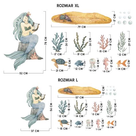 Naklejka na ścianę Zestaw Syrena XL NAKLEJKI ŚCIENNE 4rooms