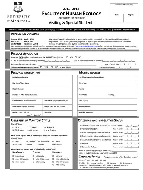 Fillable Online Umanitoba Faculty Of Human Ecology University Of