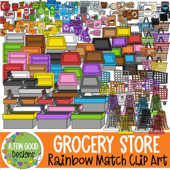 Grocery Store Rainbow Match Up Clip Art By A Few Good Designs By