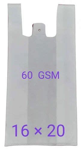 Plain White Non Woven W Cut Disposable Carry Bag For Grocery At Best