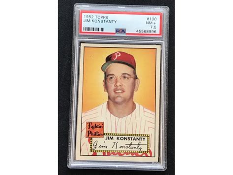 Sold Price 1952 Topps Jim Konstanty Psa 7 5 March 1 0120 5 00 PM EST