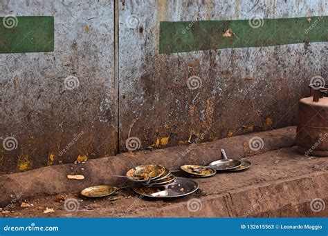 Dirty Tableware in a Restaurant in the Center of Delhi Stock Image ...