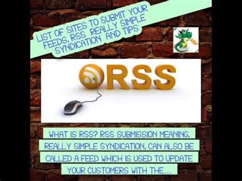 List Of Sites To Submit Your Feeds RSS Really Simple Syndication And