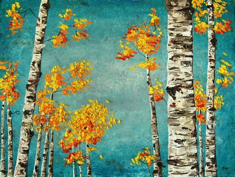 Aspen Trees In The Fall Original Oil Painting Oil Paintings Fall Painting Original Oil Painting