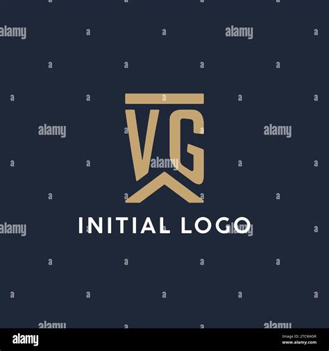 Vg Initial Monogram Logo Design In A Rectangular Style With Curved Side