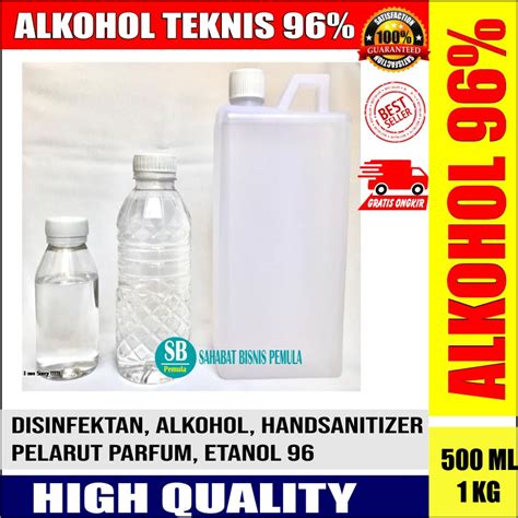 Jual 1 Liter Alkohol 96 70 Pure Ethanol Etanol Disinfektan Hand