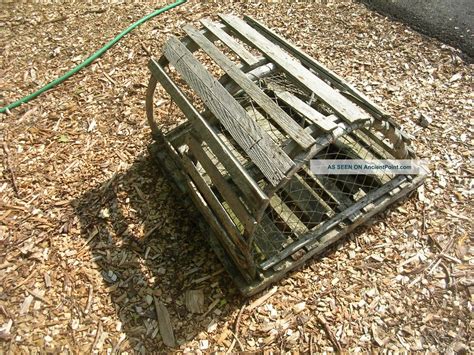 We Ship Maine Round Wood Lobster Trap Crab Pot Wooden Tiki Shrimp Lake