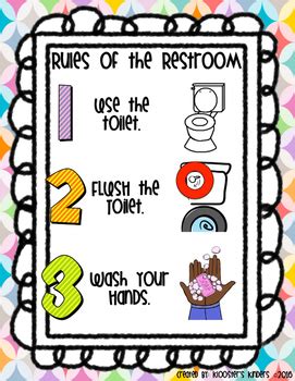 Restroom / Bathroom / Washroom Rules / Expectations by Klooster's Kinders