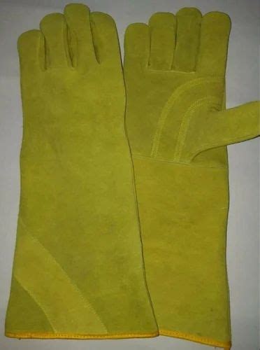 Leatherbuffsplitchrome Yellow Heat Resistant Hand Gloves Model Namenumber 4001 At Rs 350