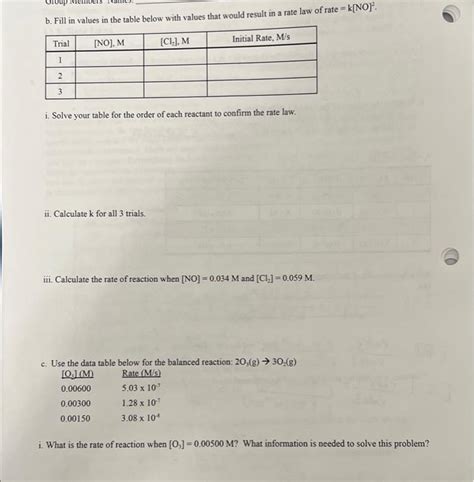 Solved B Fill In Values In The Table Below With Values That Chegg