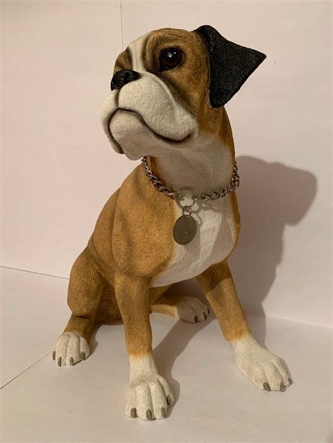 Vintage Dog The Leonardo Collection Large Size Boxer Resin Pet Etsy