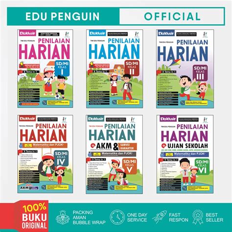 Jual Edu Penguin Buku Eksklusif Penilaian Harian AKM SD MI Kelas 1