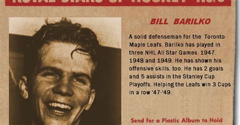 Cards That Never Were: 1950 Royal Stars of Hockey Bill Barilko