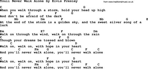 Youll Never Walk Alone, by Elvis Presley - lyrics and chords