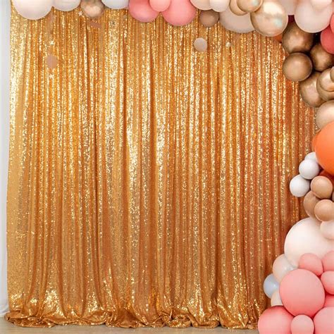 Shinybeauty 8ftx10ft Gold Sequin Backdrop Curtain Wedding Photography