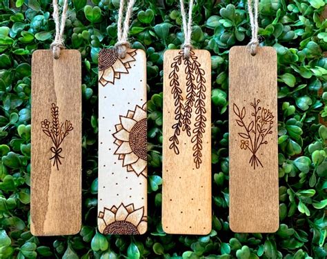 Wooden Floral Bookmarks - Etsy