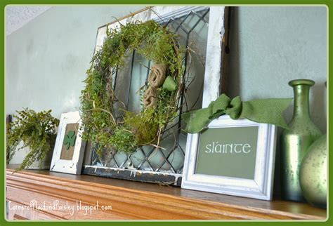 St Patricks Day 2013 Mantel Corner Of Plaid And Paisley