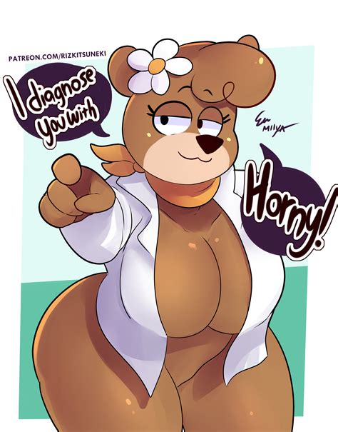 Rule 34 3 Anthro Bear Bear Girl Big Breasts Brown Fur Cindy Bear Cleavage Dialogue Doctor