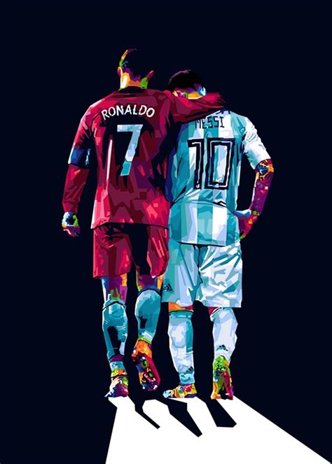 Ronaldo And Messi Poster Av Mk Studio Printler