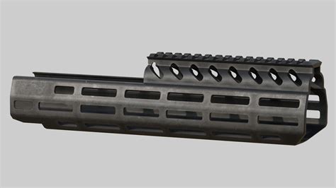 3D Model Midwest Industries 10 5 Inch M LOK MPX Handguard VR AR Low