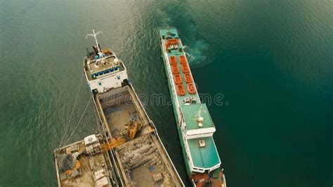 Cargo And Passenger Transit Port In Dapa City Aerial View Siargao