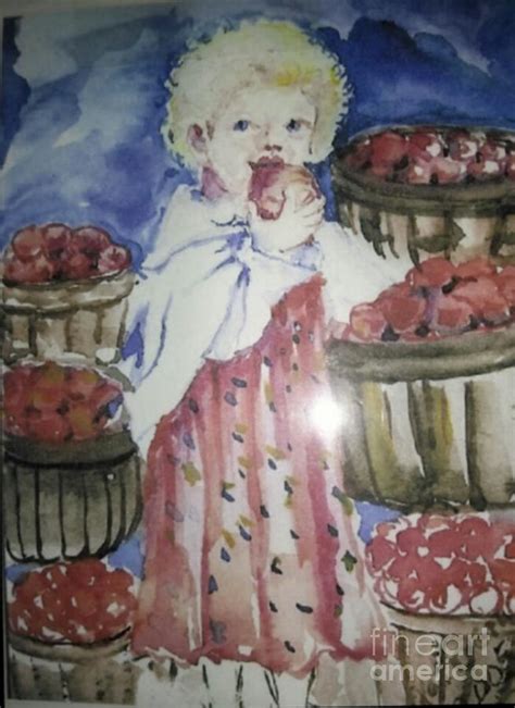 Girl eating an apple Painting by Patricia Ducher - Pixels