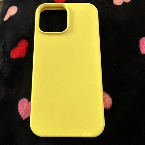 iPhone 13 promax, yellow silicone case - Depop