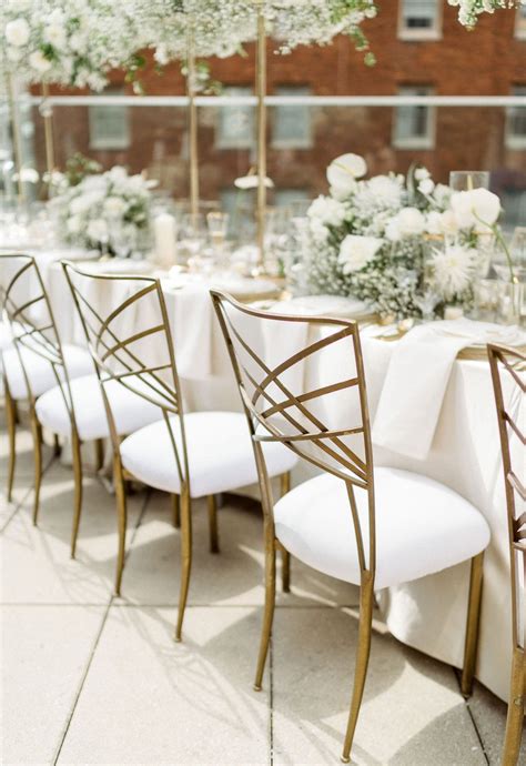 White And Gold Wedding Chairs