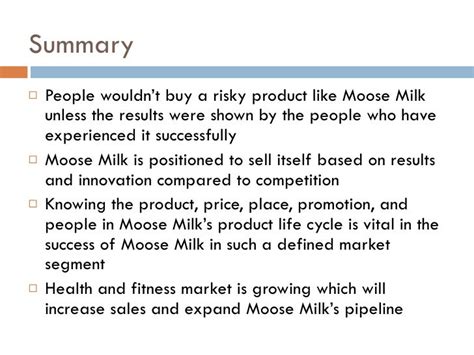 Marketing Moose Milk