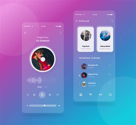 Glass Morphism Music Player Design Behance