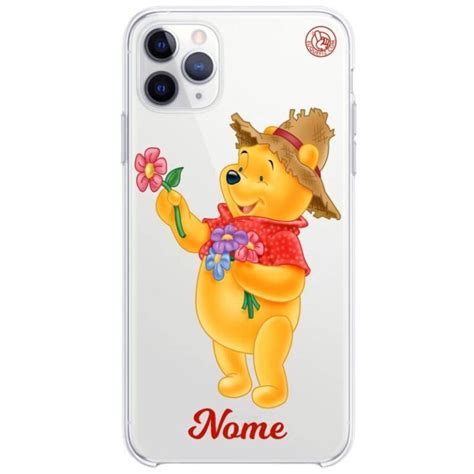 Capinha Personalizada Ursinho Pooh Flores Nome