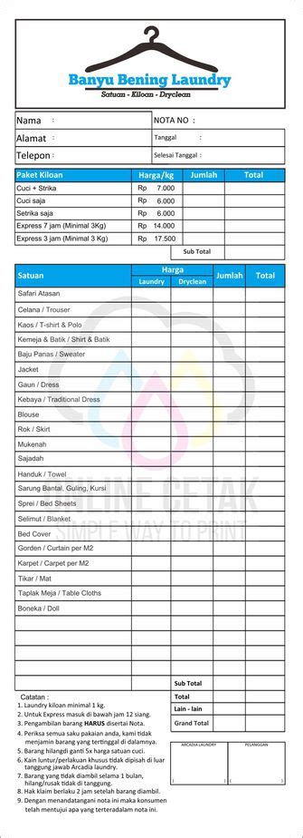 Detail Contoh Daftar Harga Laundry Koleksi Nomer 36