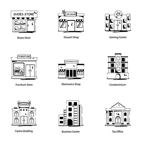 haz de edificio fachada glifo íconos 39215561 Vector en Vecteezy