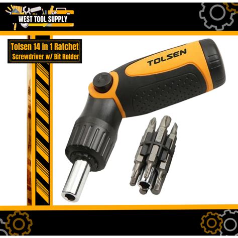 Tolsen In Ratchet Screwdriver W Bit Holder Philip Flat Torx