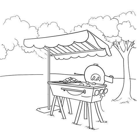 Barbecue Coloring Pages Coloring Corner