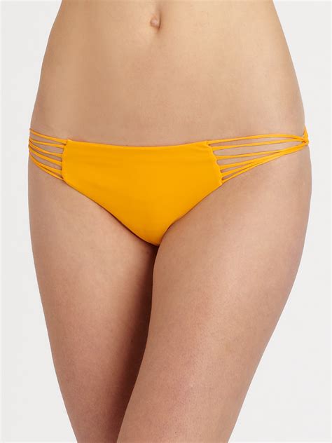 Mikoh Swimwear Lanai Multi String Bikini Bottom In Orange Lyst