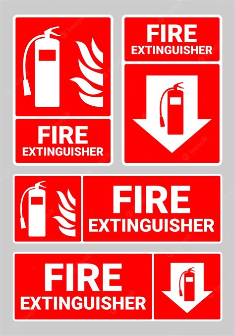 Premium Vector Fire Extinguisher Sign Board Collection