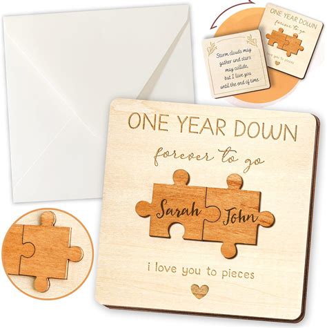 Perfect First Anniversary Cards For Husband Wife Couple Romantic 1 Year