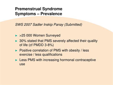 Ppt Premenstrual Syndrome Pathophysiology Definition Of The Disease