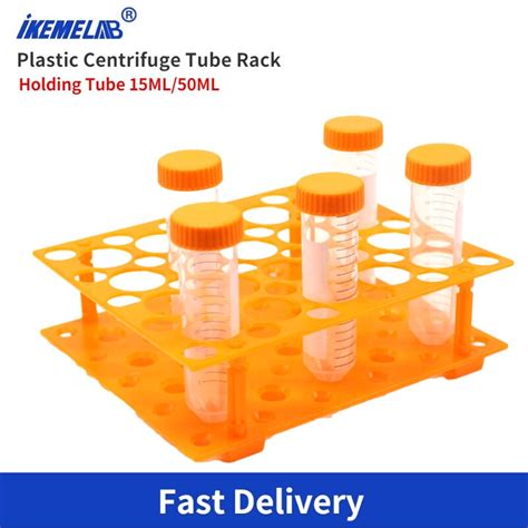 IKEME Centrifuge Tube Rack Two Layers Detachable Test Tube Holder 10 15