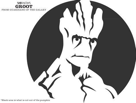 Marvel: Guardians of the Galaxy: Groot (Pumpkin Stencil - Pumpkin ...