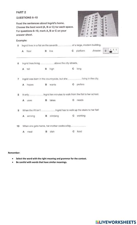 Ket Practice Exercise Live Worksheets