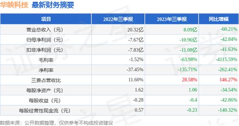 华映科技（000536）2023年三季报简析：净利润减4284数据同比公司